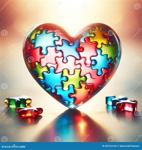 Symbolism of the Autism Spectrum. Puzzle with Vibrant Colors. World ...