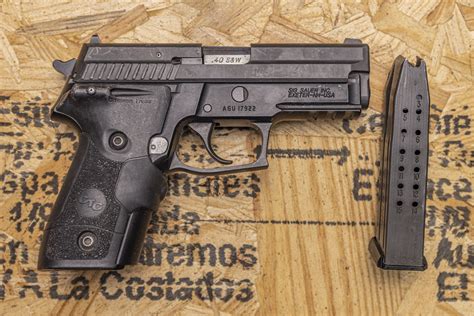 Sig Sauer P229 40 Sandw Police Trade In Pistol With Crimson Trace Lasergrips Sportsman S Outdoor