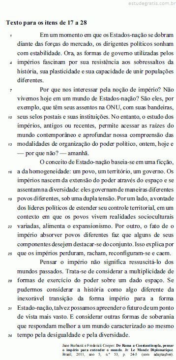 relação às ideias do texto julgue os itens que se se