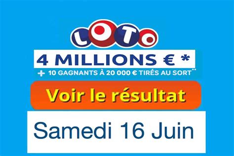 Résultat LOTO FDJ tirage du Samedi 16 Juin 2018 En Ligne