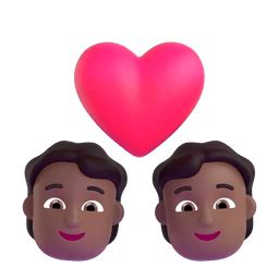 Casal Apaixonado Pele Morena Escura Emoji On Microsoft Teams