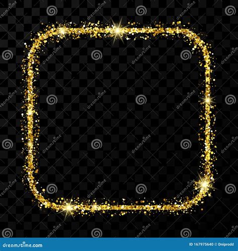 Gold Glitter Frame with Shiny Sparkles Stock Vector - Illustration of flare, design: 167975640