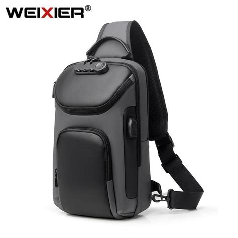 Erkek Su Geçirmez USB Oxford Crossbody Çanta Anti hırsızlık Omuz tek