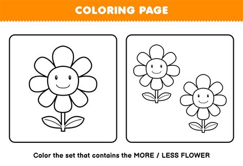 Education game for children coloring page more or less picture of cute ...