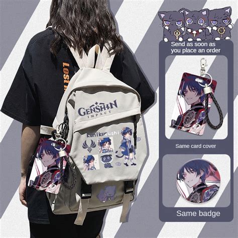 Genshin Impactwanderer Mochila Escolar Perif Rica Leve De Grande