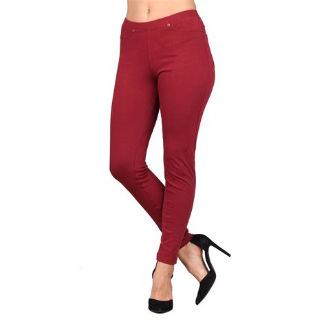 Womens Solid Denim Jeggings —