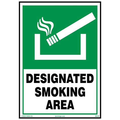 Lynch Sign 7 In X 10 In Designated Smoke Area Sign Printed On More Durable Longer Lasting