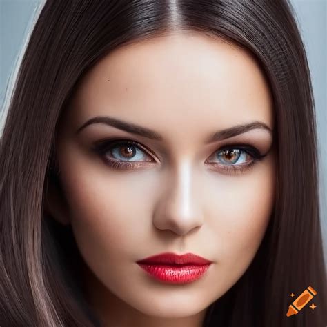 Beautiful Brunette Russian Woman Symmetrical Face Accurate Face Acurate Eyes