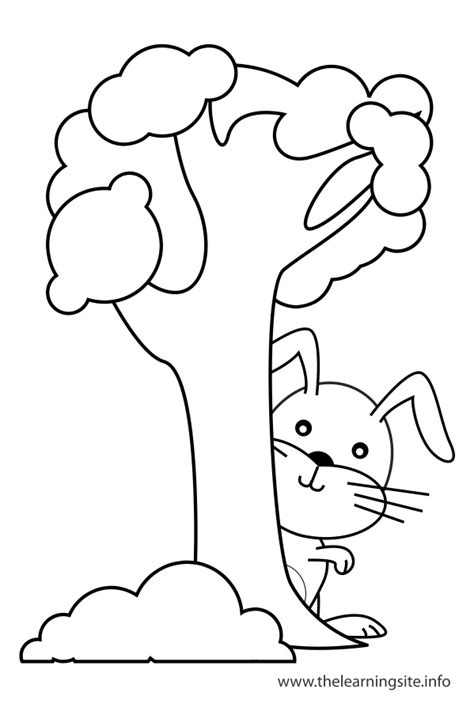 Behind The Tree Clipart Black And White