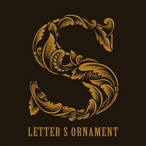 Style D Ornement Vintage Logo Lettre S Vecteur Premium