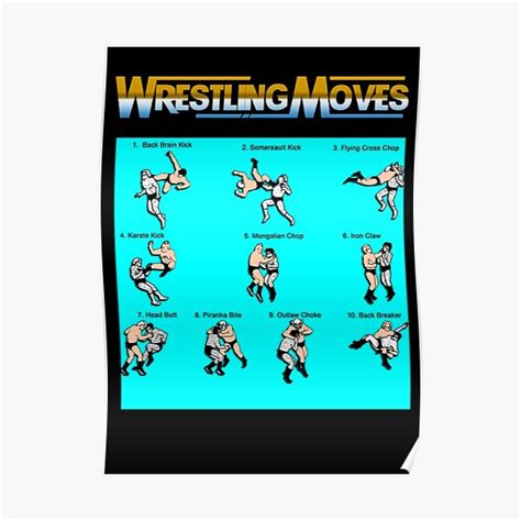 "Wrestling Moves" Poster for Sale by bcide | Redbubble