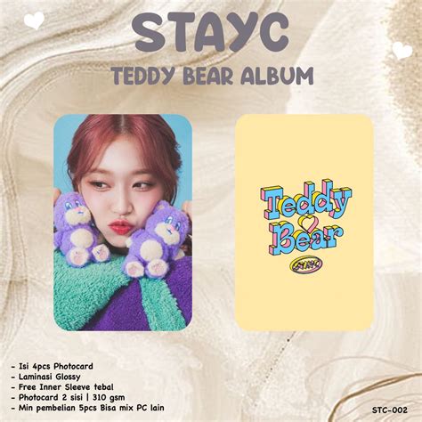 Jual Photocard Stayc Teddy Bear Album Glossy Sisi Depan Belakang