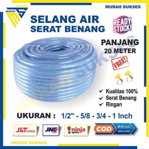 Jual Meter Selang Air Serat Benang Bening Transparant