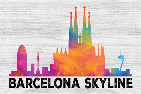 Barcelona Skyline Silhouette Graphic by Mash Studio · Creative Fabrica