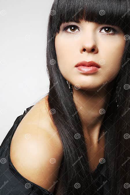 Girl With Long Black Hair Stock Image Image Of Adult 12016377