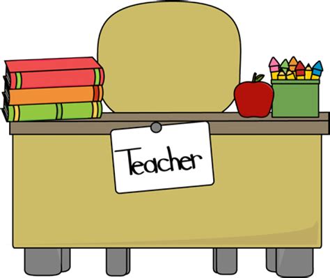 Classroom Table Clipart Teacher Desk Clipart Full Size Png