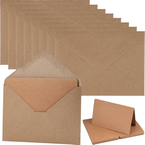 Kraft Envelopes With Blank Cards C6 Brown Envelopes And Folding Cards