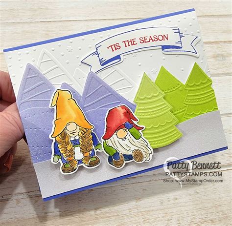 Watercoloring Gnome Christmas Cards Patty Stamps