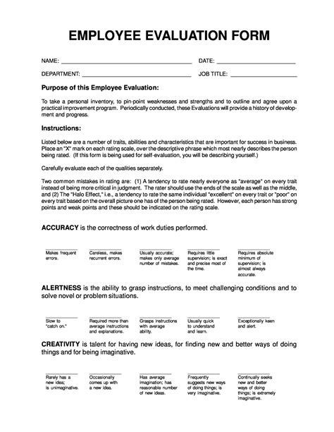 46 Employee Evaluation Forms And Performance Review Examples