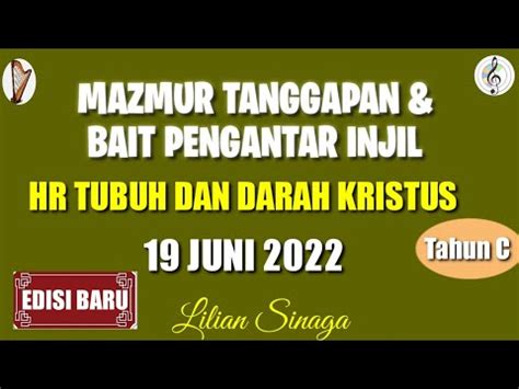 Mazmur Tanggapan Hr Tubuh Dan Darah Kristus Juni Tahun C