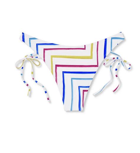 Shade Shore Strappy Side Tie Ultra Cheeky Bikini Bottom Multi Stripes