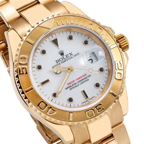 18K Yellow Gold Rolex Yacht-Master 16628 40mm Ivory Dial - OMI Jewelry