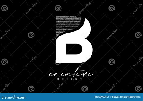 White B Letter Logo Design With Creative Letter B Made Of Black Text