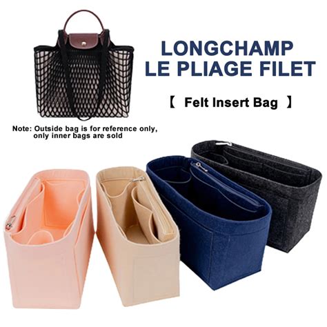 Evertoner For Longchamp Le Pliage Filet Top Handle Bag Felt Insert Bag