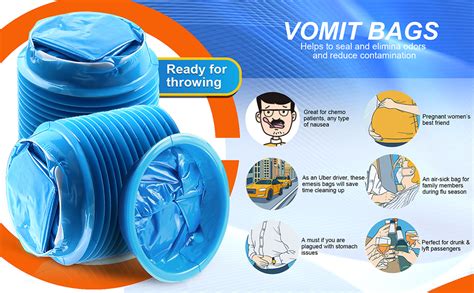 Amazon Emesis Bags YGDZ 30 Pack Disposable Vomit Bags Blue Barf