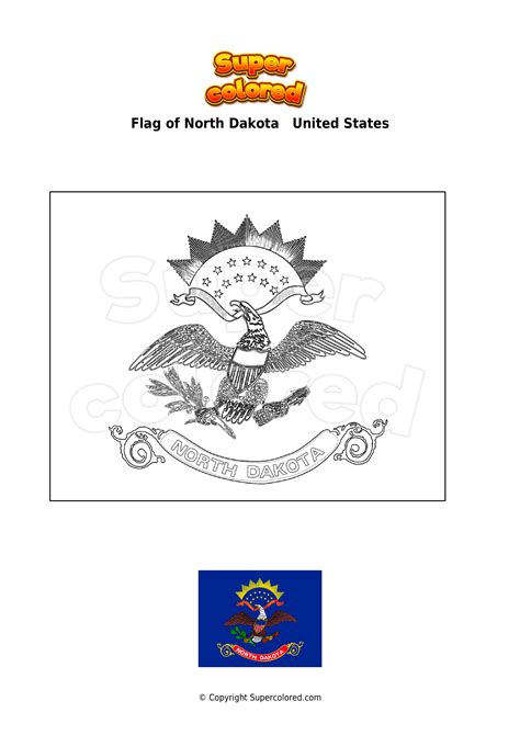 Coloring page Flag of North Dakota United States - Supercolored.com