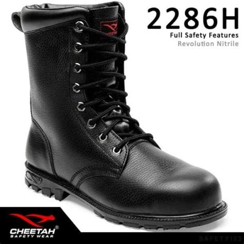 Jual Sepatu Safety Shoes Cheetah H Nitrile Hitam Safety Boot