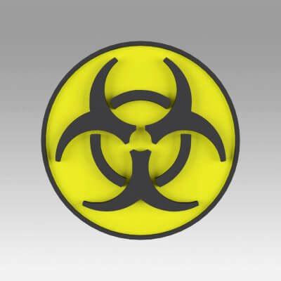 Biohazard Symbol Signs - 3D Model by Blackeveryday