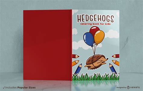 Hedgehogs Coloring Book Cover Design Vector Download