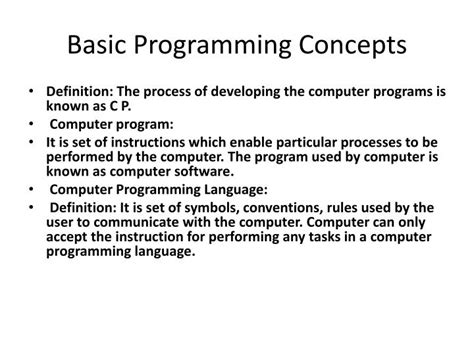 PPT - Basic Programming Concepts PowerPoint Presentation, free download ...