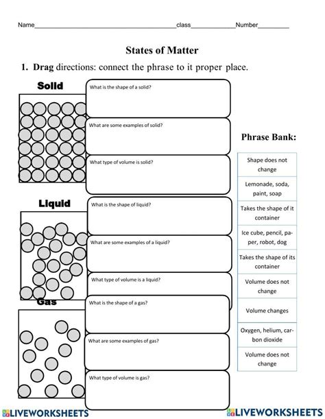 States Of Matter Online Pdf Worksheet Live Worksheets Worksheets Library