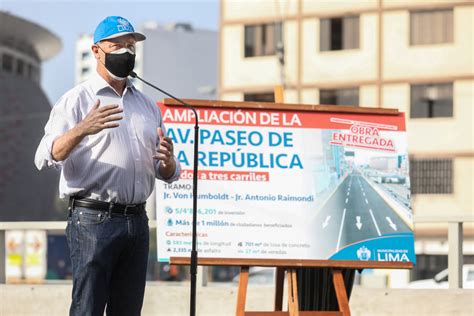 Alcalde De Lima Inauguró Ampliación De Paseo De La República En Límite