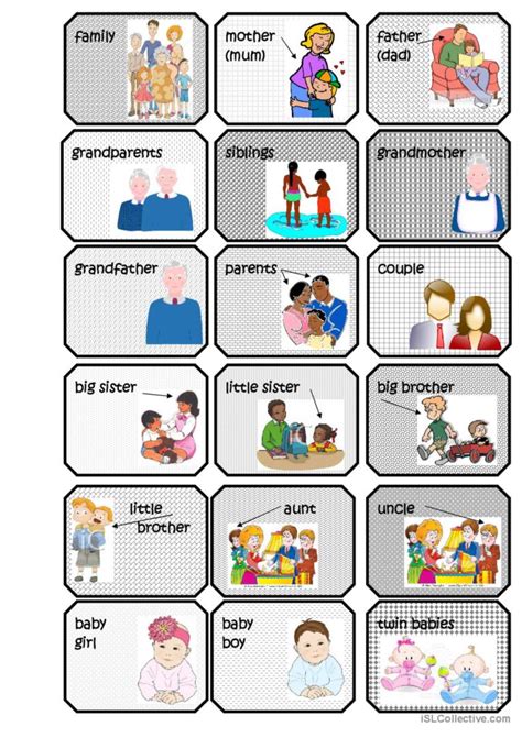 FAMILY FLASHCARDS vocabulary flashca…: English ESL worksheets pdf & doc