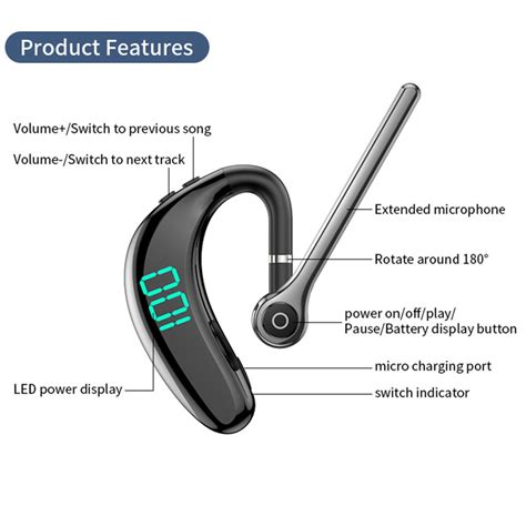 Casca Bluetooth Wireless Business V18 Tip Handsfree Bluetooth 5 3 Power Display Sunet Hd