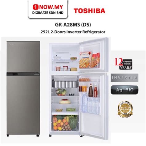 Toshiba 252l Inverter 2 Door Fridge Gr A28msds Shopee Malaysia