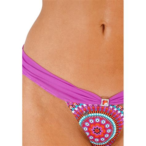 Bali Estilo romántico impreso String triangle sexy bikini tanga brasileño multicolor