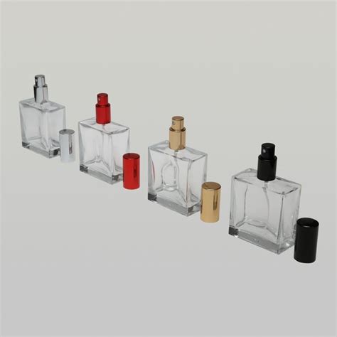 BulkPerfumeBottles 3 4 Oz 100ml Deluxe Flint Square Clear Glass