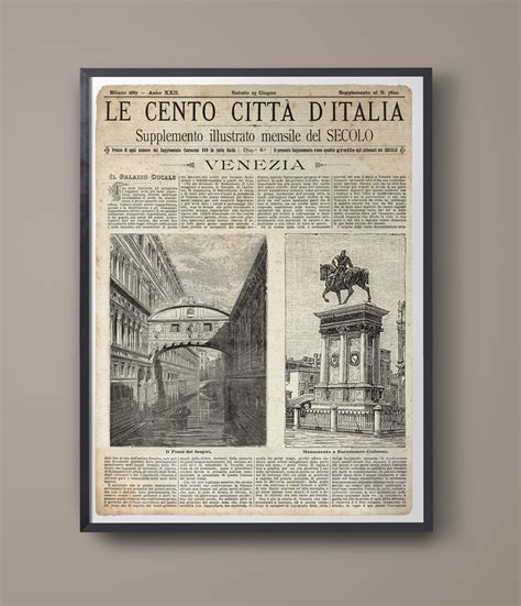 Vintage Italian Newspaper Venezia Full Cover 1 Vintage Etsy