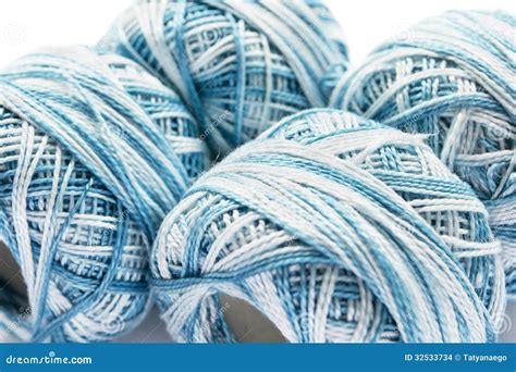 Bicolor Light Blue Yarn Stock Photo Image Of Manufacture 32533734