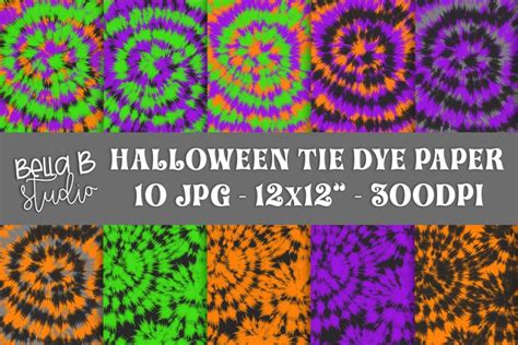 Halloween Tie Dye Digital Papers Halloween Digital Paper