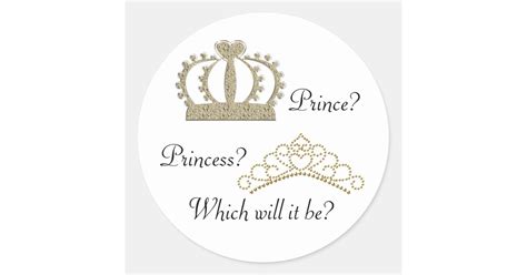 Prince Princess Gender Reveal Stickers