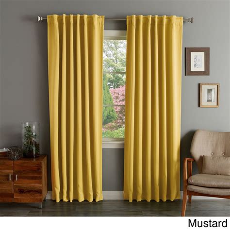 Aurora Home Solid Insulated Thermal Blackout Curtain Panel Pair