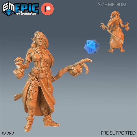 3D Datei Elfen Erde Druiden Trank DnD Miniatur Tabletop Miniaturen