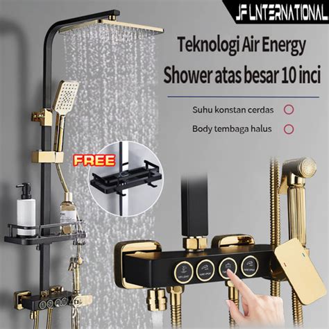 Jual Shower Tiang Kran Column Bathub Mixer Panas Dingin Putih Hitam