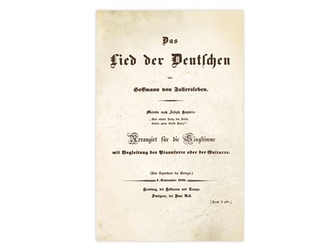 Faksimile Noten Von Haydn Und Hoffmann Von Fallersleben