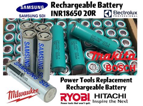 Samsung Rechargeable Battery Lithium Ion INR18650-20R 18650 20R 22Amp ...
